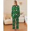 image:imageEkouaer Silk Pajamas For Women 2 Piece Set Satin Pjs Long Sleeve Button Up Sleepwear Comfy Lounge setsGreenchristmas