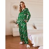 image:imageEkouaer Silk Pajamas For Women 2 Piece Set Satin Pjs Long Sleeve Button Up Sleepwear Comfy Lounge setsGreenchristmas