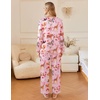 image:imageEkouaer Silk Pajamas For Women 2 Piece Set Satin Pjs Long Sleeve Button Up Sleepwear Comfy Lounge setsPink Animal Art