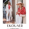 image:imageEkouaer Silk Pajamas For Women 2 Piece Set Satin Pjs Long Sleeve Button Up Sleepwear Comfy Lounge setsRedchristmas
