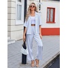 image:imageEkouaer Silk Satin Pajamas Set Women Short Sleeve Pj Sets Button Down Sleepwear 2 Piece Soft Loungewear SXXLBlue Stripes