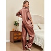 image:imageEkouaer Silk Satin Pajamas Set Women Short Sleeve Pj Sets Button Down Sleepwear 2 Piece Soft Loungewear SXXLCaramel
