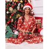 image:imageEkouaer Silk Satin Pajamas Set Women Short Sleeve Pj Sets Button Down Sleepwear 2 Piece Soft Loungewear SXXLChristmas Elk