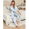 image:imageEkouaer Silk Satin Pajamas Set Women Short Sleeve Pj Sets Button Down Sleepwear 2 Piece Soft Loungewear SXXLCity Walk