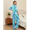 image:imageEkouaer Silk Satin Pajamas Set Women Short Sleeve Pj Sets Button Down Sleepwear 2 Piece Soft Loungewear SXXLFlamingo