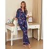 image:imageEkouaer Silk Satin Pajamas Set Women Short Sleeve Pj Sets Button Down Sleepwear 2 Piece Soft Loungewear SXXLNavy Martini