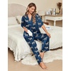 image:imageEkouaer Silk Satin Pajamas Set Women Short Sleeve Pj Sets Button Down Sleepwear 2 Piece Soft Loungewear SXXLNavy Zebra