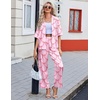image:imageEkouaer Silk Satin Pajamas Set Women Short Sleeve Pj Sets Button Down Sleepwear 2 Piece Soft Loungewear SXXLPink Bow