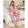 image:imageEkouaer Silk Satin Pajamas Set Women Short Sleeve Pj Sets Button Down Sleepwear 2 Piece Soft Loungewear SXXLPink Cheetah