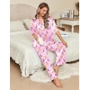 image:imageEkouaer Silk Satin Pajamas Set Women Short Sleeve Pj Sets Button Down Sleepwear 2 Piece Soft Loungewear SXXLPink Cowgirl