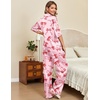 image:imageEkouaer Silk Satin Pajamas Set Women Short Sleeve Pj Sets Button Down Sleepwear 2 Piece Soft Loungewear SXXLRed Bow