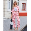 image:imageEkouaer Silk Satin Pajamas Set Women Short Sleeve Pj Sets Button Down Sleepwear 2 Piece Soft Loungewear SXXLRed Bow
