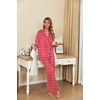 image:imageEkouaer Silk Satin Pajamas Set Women Short Sleeve Pj Sets Button Down Sleepwear 2 Piece Soft Loungewear SXXLRed Heart