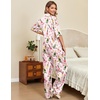 image:imageEkouaer Silk Satin Pajamas Set Women Short Sleeve Pj Sets Button Down Sleepwear 2 Piece Soft Loungewear SXXLStriped Wine Bottle