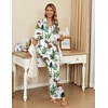 image:imageEkouaer Silk Satin Pajamas Set Women Short Sleeve Pj Sets Button Down Sleepwear 2 Piece Soft Loungewear SXXLWhite Animal