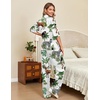 image:imageEkouaer Silk Satin Pajamas Set Women Short Sleeve Pj Sets Button Down Sleepwear 2 Piece Soft Loungewear SXXLWhite Animal