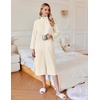 image:imageEkouaer Waffle Robes for Women Long Zipper Bathrobes Lightweight House Coat Soft Sleepwear with Pockets Loungewear SXXLBeige