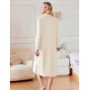 image:imageEkouaer Waffle Robes for Women Long Zipper Bathrobes Lightweight House Coat Soft Sleepwear with Pockets Loungewear SXXLBeige