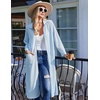 image:imageEkouaer Waffle Robes for Women Long Zipper Bathrobes Lightweight House Coat Soft Sleepwear with Pockets Loungewear SXXLClear Blue