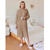 image:imageEkouaer Waffle Robes for Women Long Zipper Bathrobes Lightweight House Coat Soft Sleepwear with Pockets Loungewear SXXLKhaki