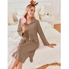 image:imageEkouaer Waffle Robes for Women Long Zipper Bathrobes Lightweight House Coat Soft Sleepwear with Pockets Loungewear SXXLKhaki