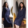 image:imageEkouaer Waffle Robes for Women Long Zipper Bathrobes Lightweight House Coat Soft Sleepwear with Pockets Loungewear SXXLNavy Blue