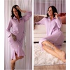 image:imageEkouaer Waffle Robes for Women Long Zipper Bathrobes Lightweight House Coat Soft Sleepwear with Pockets Loungewear SXXLPurple