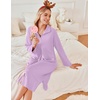 image:imageEkouaer Waffle Robes for Women Long Zipper Bathrobes Lightweight House Coat Soft Sleepwear with Pockets Loungewear SXXLPurple
