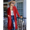image:imageEkouaer Waffle Robes for Women Long Zipper Bathrobes Lightweight House Coat Soft Sleepwear with Pockets Loungewear SXXLRed