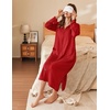 image:imageEkouaer Waffle Robes for Women Long Zipper Bathrobes Lightweight House Coat Soft Sleepwear with Pockets Loungewear SXXLRed