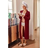 image:imageEkouaer Waffle Robes for Women Long Zipper Bathrobes Lightweight House Coat Soft Sleepwear with Pockets Loungewear SXXLWine Red