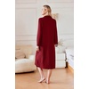image:imageEkouaer Waffle Robes for Women Long Zipper Bathrobes Lightweight House Coat Soft Sleepwear with Pockets Loungewear SXXLWine Red