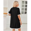 image:imageEkouaer Women Zip Up Robe Lightweight Housecoats with Pockets Knee Length Short Bathrobes Soft Nightgown S3XLBlack