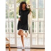 image:imageEkouaer Women Zip Up Robe Lightweight Housecoats with Pockets Knee Length Short Bathrobes Soft Nightgown S3XLBlack