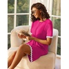 image:imageEkouaer Women Zip Up Robe Lightweight Housecoats with Pockets Knee Length Short Bathrobes Soft Nightgown S3XLHot Pink