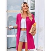 image:imageEkouaer Women Zip Up Robe Lightweight Housecoats with Pockets Knee Length Short Bathrobes Soft Nightgown S3XLHot Pink