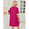 image:imageEkouaer Women Zip Up Robe Lightweight Housecoats with Pockets Knee Length Short Bathrobes Soft Nightgown S3XLHot Pink
