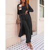 image:imageEkouaer Womens 3 Piece Lounge Set Pajama Long Sleeve Cardigan Sleeveless Top Pants Sweatsuit SXXLBlack