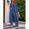 image:imageEkouaer Womens 3 Piece Lounge Set Pajama Long Sleeve Cardigan Sleeveless Top Pants Sweatsuit SXXLCadet Blue