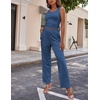 image:imageEkouaer Womens 3 Piece Lounge Set Pajama Long Sleeve Cardigan Sleeveless Top Pants Sweatsuit SXXLCadet Blue