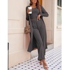image:imageEkouaer Womens 3 Piece Lounge Set Pajama Long Sleeve Cardigan Sleeveless Top Pants Sweatsuit SXXLCharcoal Grey