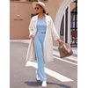 image:imageEkouaer Womens 3 Piece Lounge Set Pajama Long Sleeve Cardigan Sleeveless Top Pants Sweatsuit SXXLLight Blue