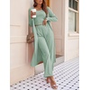 image:imageEkouaer Womens 3 Piece Lounge Set Pajama Long Sleeve Cardigan Sleeveless Top Pants Sweatsuit SXXLLight Green