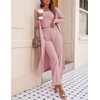 image:imageEkouaer Womens 3 Piece Lounge Set Pajama Long Sleeve Cardigan Sleeveless Top Pants Sweatsuit SXXLPink