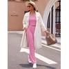 image:imageEkouaer Womens 3 Piece Lounge Set Pajama Long Sleeve Cardigan Sleeveless Top Pants Sweatsuit SXXLRose Pink