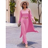 image:imageEkouaer Womens 3 Piece Lounge Set Pajama Long Sleeve Cardigan Sleeveless Top Pants Sweatsuit SXXLRose Pink