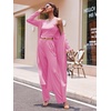 image:imageEkouaer Womens 3 Piece Lounge Set Pajama Long Sleeve Cardigan Sleeveless Top Pants Sweatsuit SXXLRose Pink