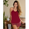 image:imageEkouaer Womens Cami Pajama Set Sexy Sleeveless Sleepwear 2 Piece PJ Set with Shorts Sexy Pj NightwearRed Heart