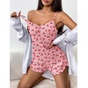 image:imageEkouaer Womens Cami Pajama Sets 2 Piece Ribbed Knit Lingerie Sleeveless Tank Top and Shorts Camisole Pjs SleepwearCherry Pink