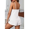 image:imageEkouaer Womens Cami Pajama Sets 2 Piece Ribbed Knit Lingerie Sleeveless Tank Top and Shorts Camisole Pjs SleepwearWhite